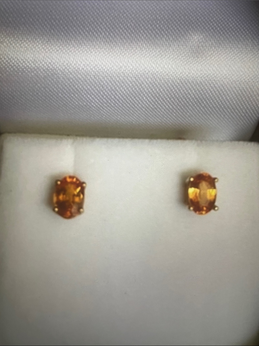 Golden Citrine &14k Yellow gold Stud Earrings